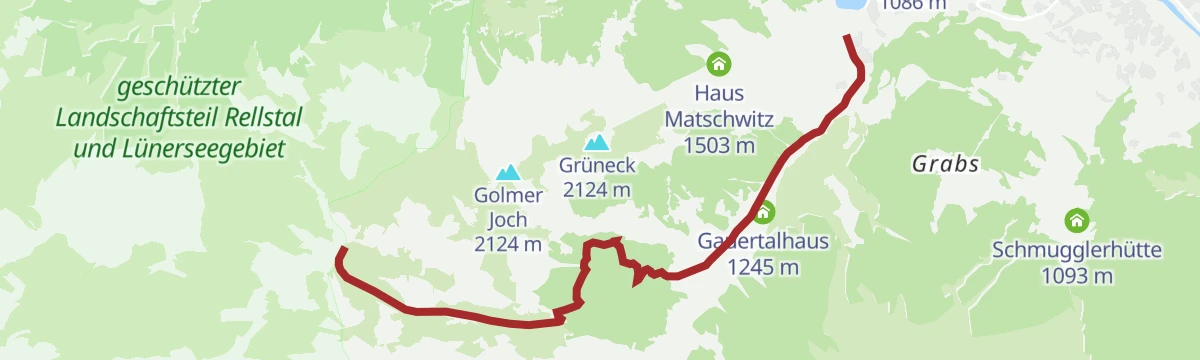 Route map: Latschau - Kreuzjoch